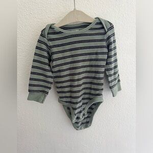 Cozy Striped Green and Black Bodysuit for Kids
